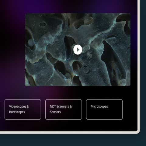 Image of Evident Scientific landing page highlighting Life Science Research module with picture of microscopic cells.