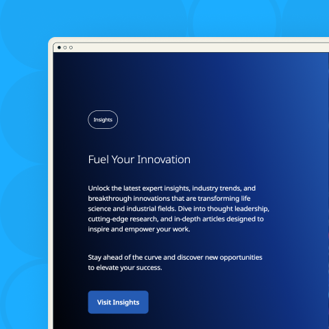 Evident Scientific’s Insights page highlighting content resources and an image of three people looking at a starry sky.