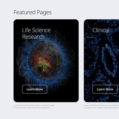 Featured cards for Evident Scientific located on their home page that links to Insights page.