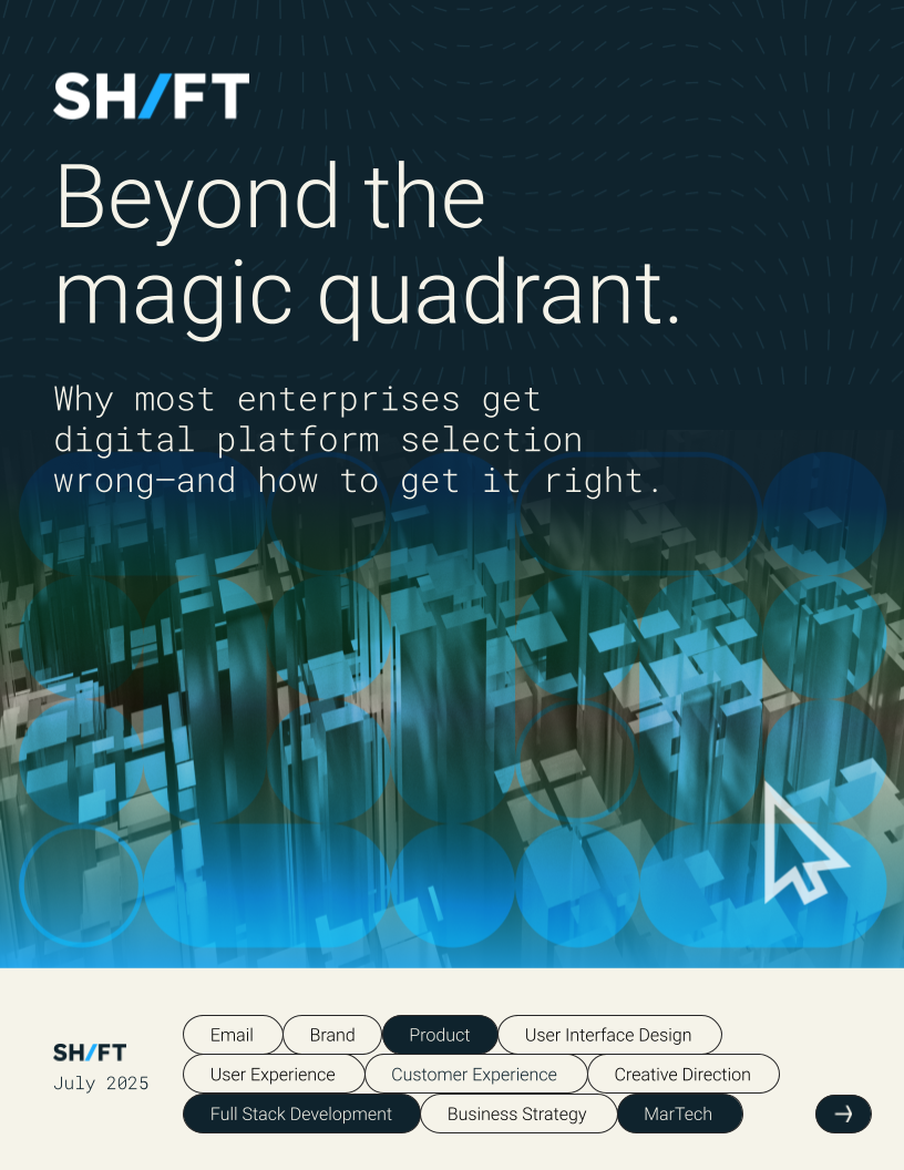 SHIFT whitepaper_Platform Fit Finder Beyond the magic quadrant Cover Image